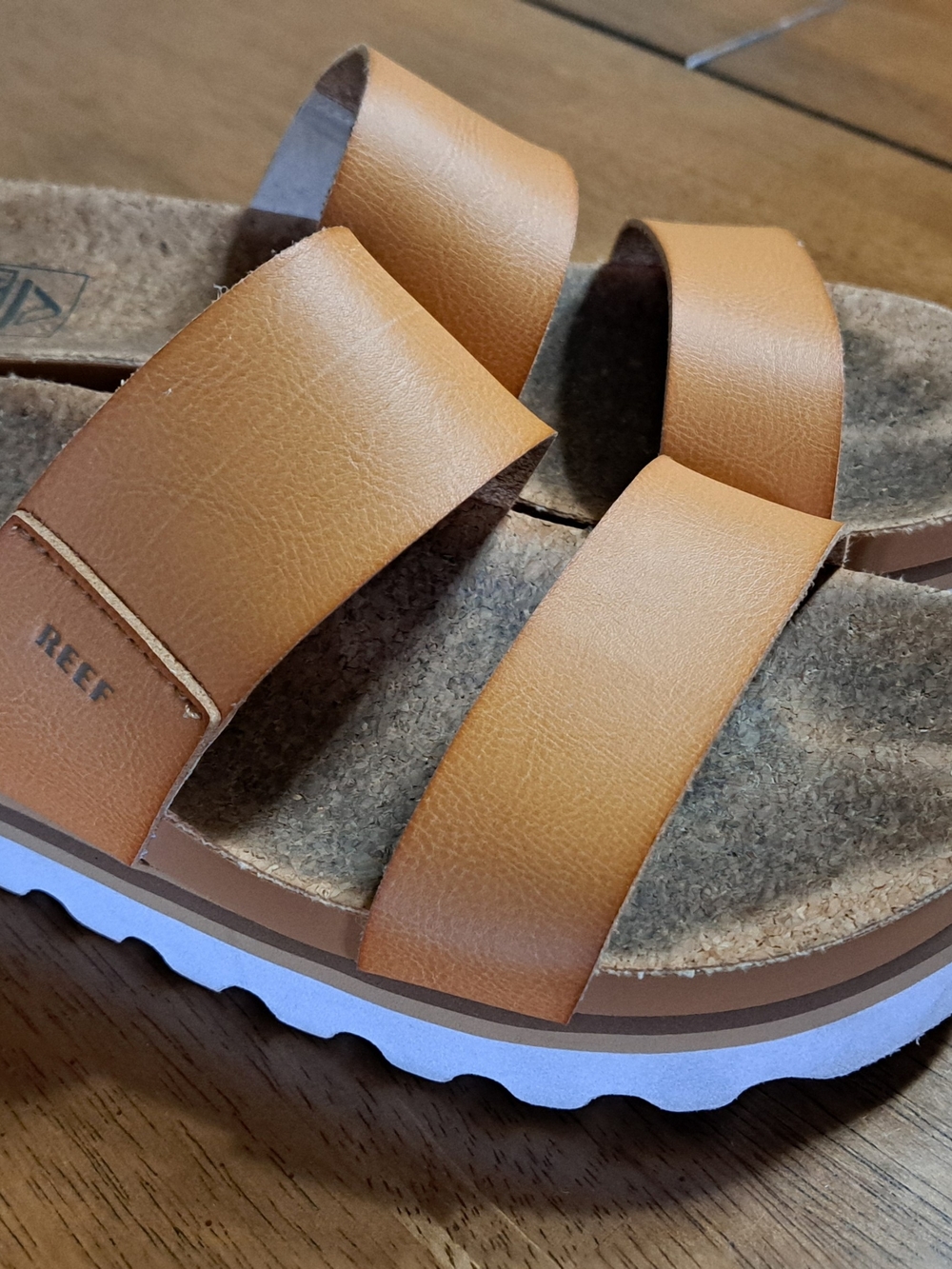 Reef Women's Tan Strap Slide Sandals
